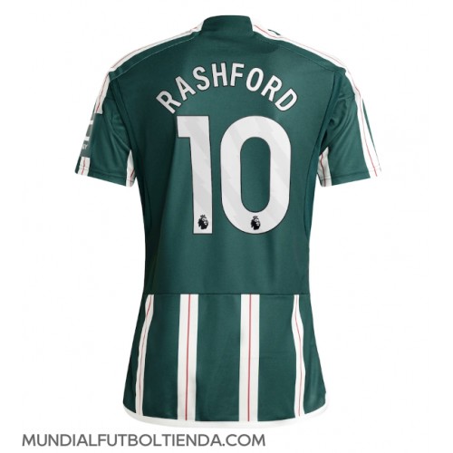 Camiseta Manchester United Marcus Rashford #10 Segunda Equipación Replica 2023-24 mangas cortas